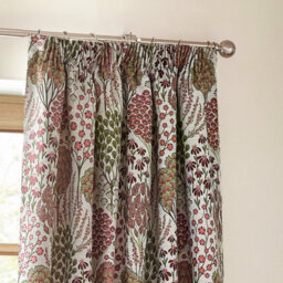 Wylder Ophelia Jacquard Floral Room Darkening Pencil Pleat Curtain Pair Rednut (W)229Cm X (D)183Cm - thumbnail 2