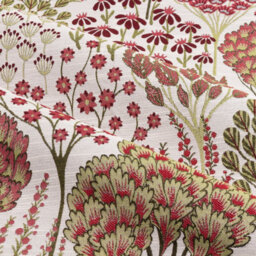 Wylder Ophelia Jacquard Floral Room Darkening Pencil Pleat Curtain Pair Rednut (W)229Cm X (D)183Cm - thumbnail 4
