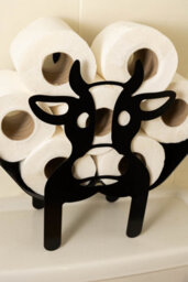 Marco Paul Black Metal Cow Toilet Roll Holder - thumbnail 6