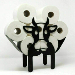 Marco Paul Black Metal Cow Toilet Roll Holder - thumbnail 9