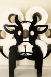 Marco Paul Black Metal Cow Toilet Roll Holder - thumbnail 3