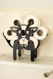 Marco Paul Black Metal Cow Toilet Roll Holder - thumbnail 2