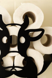 Marco Paul Black Metal Cow Toilet Roll Holder - thumbnail 5
