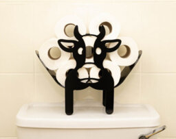 Marco Paul Black Metal Cow Toilet Roll Holder