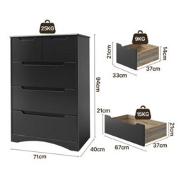 Bealife 5 Drawer Chest Of Drawers, Bedroom Drawer Dresser, Modern Storage Unit With Anti-Tipping Device For Bedroom & Living Room - thumbnail 4