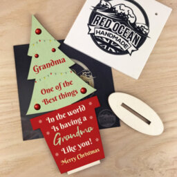 Red Ocean Christmas Gift For Grandma Wood Christmas Tree Thank You Gift - thumbnail 6