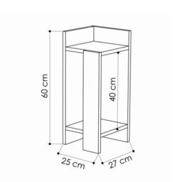 Decortie Elos Modern Narrow Bedside Table Nightstand 25Cm, 2-Tier Open Shelf Right Module, Oak Effect - thumbnail 3