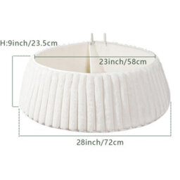CLEFFNS 28Inch Faux Fur White Christmas Tree Collar For 7.5 Ft Xmas Pencil Tree Skirt Tree Stand Base Cover, Artificial Tree Collars - thumbnail 2
