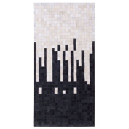 Wyld And Coco Couture Cowhide Area Rug Black And White 80 X 150 Cm Handcrafted Geometric - thumbnail 1
