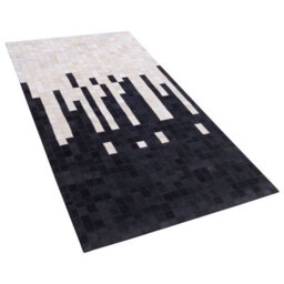 Wyld And Coco Couture Cowhide Area Rug Black And White 80 X 150 Cm Handcrafted Geometric - thumbnail 5