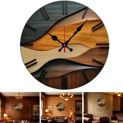 25Cm /10Inch Nordic Wooden Silent Wall Clock Round Modern Hanging Home Decor - image 1