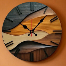 25Cm /10Inch Nordic Wooden Silent Wall Clock Round Modern Hanging Home Decor - thumbnail 5