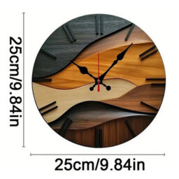 25Cm /10Inch Nordic Wooden Silent Wall Clock Round Modern Hanging Home Decor - thumbnail 2