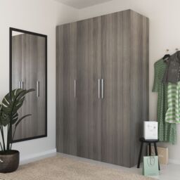 GoodHome Atomia Freestanding Matt Grey Oak Effect Chipboard Wardrobe (H)2250mm (W)1000mm (D)580mm - thumbnail 4