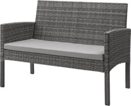 Evre 4 Seat Porto Garden Rattan Furniture Set 4 Piece Dining Outdoor Wicker Lounge Sofa Table Grey - Inc Weekend Delivery - thumbnail 4