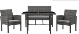 Evre 4 Seat Porto Garden Rattan Furniture Set 4 Piece Dining Outdoor Wicker Lounge Sofa Table Grey - Inc Weekend Delivery - thumbnail 7