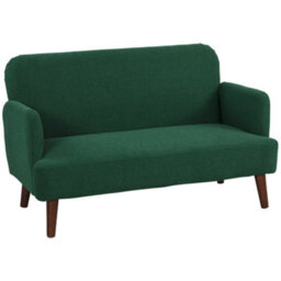 Homcom 2 Seater Sofa With 21Cm Thick Padding And Wood Legs, Dark Green - thumbnail 2