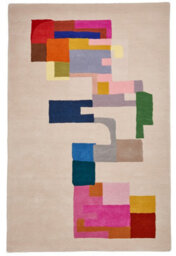 Beige Designer Wool Luxurious Modern Abstract Rug For Bedroom & Living Room-150Cm X 230Cm - thumbnail 7