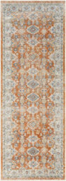 Livabliss Lillian Washable Orange Blue Traditional Boho Runner Rug 80 X 220 Cm Ideal For Hallway Or Beside The Bed - thumbnail 1