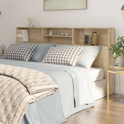 Berkfield Headboard Cabinet Sonoma Oak 200X19X103.5 Cm - image 1