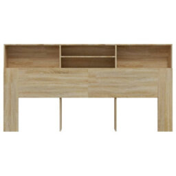 Berkfield Headboard Cabinet Sonoma Oak 200X19X103.5 Cm - thumbnail 3
