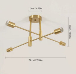 4 Lights Retro Gold Industrial Ceiling Lights Metal E27 Pendant Light Fixture - thumbnail 2