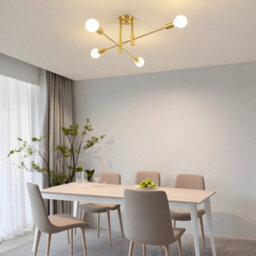 4 Lights Retro Gold Industrial Ceiling Lights Metal E27 Pendant Light Fixture - thumbnail 3