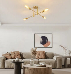 4 Lights Retro Gold Industrial Ceiling Lights Metal E27 Pendant Light Fixture - thumbnail 4