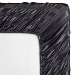 Ameha Stripe Fitted Sheet 40 Cm Deep Pocket- Hypoallergenic Easy Care Black Bed Sheets Uk King Bedsheet(152X200Cm) - thumbnail 3