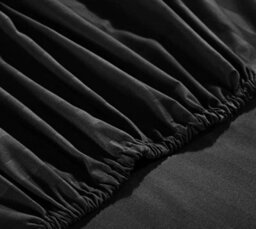Ameha Stripe Fitted Sheet 40 Cm Deep Pocket- Hypoallergenic Easy Care Black Bed Sheets Uk King Bedsheet(152X200Cm) - thumbnail 4