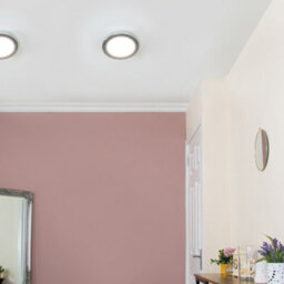 Litecraft Darly Chrome 1 Lamp Modern Bathroom 12W Led Flush Ceiling Light - thumbnail 1