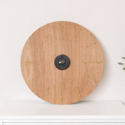 Melody Maison Large Green Wooden Grain & Gold Detailed Wall Clock - 70Cm X 70Cm - thumbnail 4