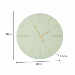 Melody Maison Large Green Wooden Grain & Gold Detailed Wall Clock - 70Cm X 70Cm - thumbnail 7