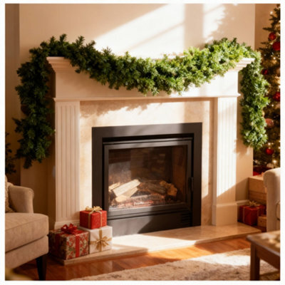 Shatchi 16M Alaskan Green Christmas Garland - Thick, Bushy Festive Décor - image 1