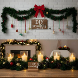 Shatchi 16M Alaskan Green Christmas Garland - Thick, Bushy Festive Décor - thumbnail 5