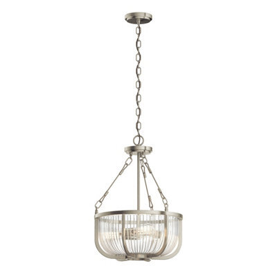 Luminosa Lighting Luminosa Kichler Roux Cylindrical Pendant Ceiling Light Brushed Nickel - image 1