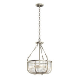 Luminosa Lighting Elstead Kichler Roux Cylindrical Pendant Ceiling Light Brushed Nickel