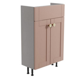 Ashford Slimline Matt Pink Double Freestanding Bathroom Vanity Unit (H) 820mm (W) 500mm