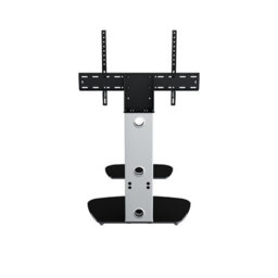 "Avf Lucerne 70Cm Curved Pedestal Tv Stand, For Tvs 32-65"" - Silver And Black Glass" - thumbnail 4