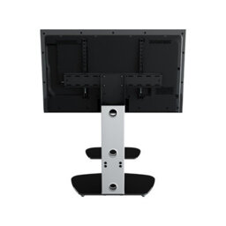 "Avf Lucerne 70Cm Curved Pedestal Tv Stand, For Tvs 32-65"" - Silver And Black Glass" - thumbnail 8