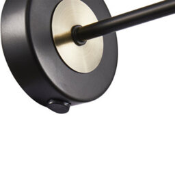 Happy Homewares Modern Industrial Switched Wall Light Fitting In Matte Black And Antique Brass - thumbnail 4