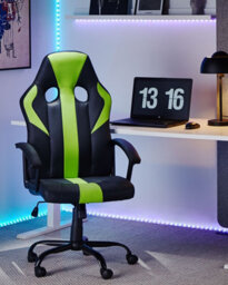 Beliani Office Chair Success Faux Leather Lime Green - thumbnail 2