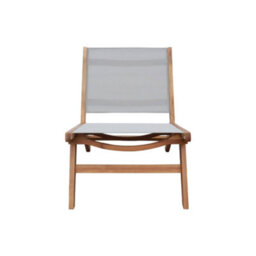 Sweeek - Set Of 2 Easy Chairs Acacia Wood And Textilene Grey - Madera - thumbnail 6
