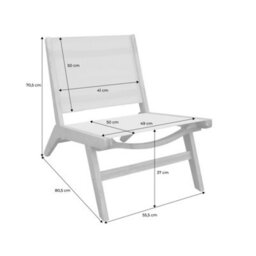 Sweeek - Set Of 2 Easy Chairs Acacia Wood And Textilene Grey - Madera - thumbnail 5