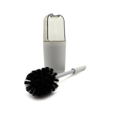 Plastic Toilet Brush With Holder Grey Colour 38Cm - image 1