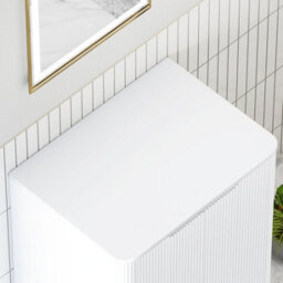 Royal Bathrooms Avenza 600mm Matte White Wall Hung Bathroom  Vanity Unit 1 Drawer Plain White Undrilled Worktop & No Basin - thumbnail 7