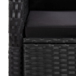 Berkfield 9 Piece Garden Dining Set With Cushions Black Poly Rattan - thumbnail 8