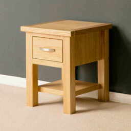London Oak 36Cm Lamp Side Table With Drawer - Fully Assembled By Roseland Furniture - thumbnail 4