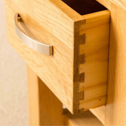 London Oak 36Cm Lamp Side Table With Drawer - Fully Assembled By Roseland Furniture - thumbnail 6