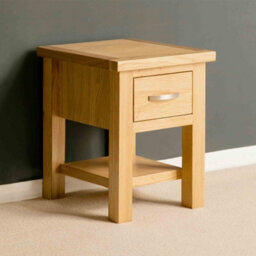 London Oak 36Cm Lamp Side Table With Drawer - Fully Assembled By Roseland Furniture - thumbnail 3